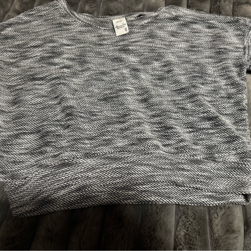 Gray Textured Knit Top sweater